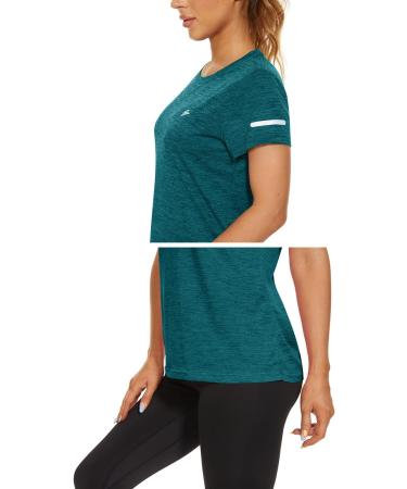 Kefitevd Women's Melange Sportshirt - Short Sleeve Breathable Stretchable Reflex Stripes - Ideal for Active Wear & International Shipping - Buy Online on GoSupps.com