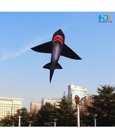 HENGDA Shark Kite - Easy to Assemble and Fly | for Kids and Adults | Beach, Park, Yard | 49x53in Black - Buy Online on GoSupps.com