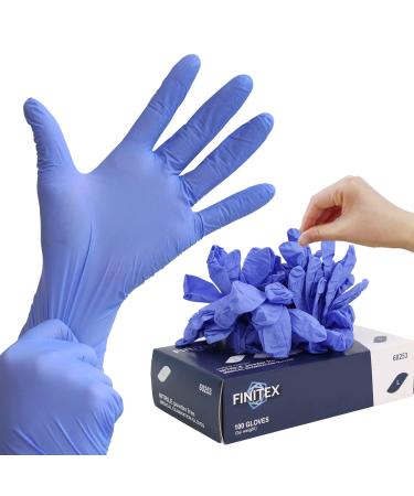 FINITEX Nitrile Disposable Gloves Medical Exam Gloves - 1000 PCS Latex-free Examination Purple Chemo Food Gloves Pack of 100 Medium