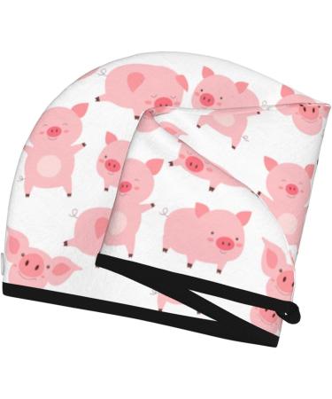 Premium Hair Towel Wrap - Quick Drying Turban with Button for Effortless Hair Care | Kawaii Pigs Design - Buy Online on GoSupps.com
