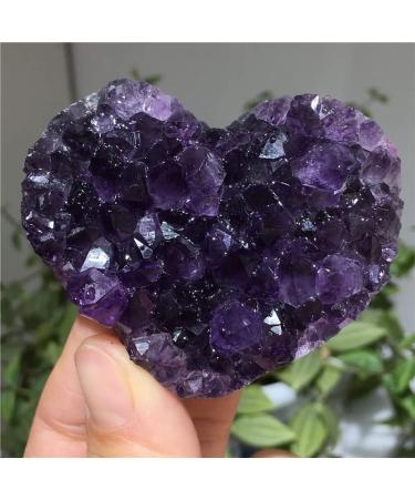 Crystals Stones Natural Uruguayan Amethyst Heart-Shaped Crystal Cluster for Home Decor ningxiao (Color : 20-35g)