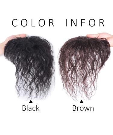 10 Human Hair Topper - 8x12cm Rose Base Curly Clip-in Hairpiece for Women - Black Hairpieces to Cover Thin Hair - Buy Online on GoSupps.com