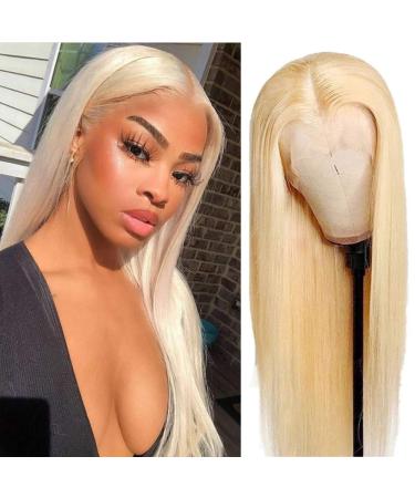 Ali Panda HD 613 Blonde Straight Lace Front Wigs Human Hair 13x4x0.5 T Part Blonde 613 Human Hair Wigs for Black Women 150% Density 613 Blonde Lace Frontal Wigs(20inch, 613 blonde hair) 20 Inch (Pack of 1) 613 Blonde Strai…