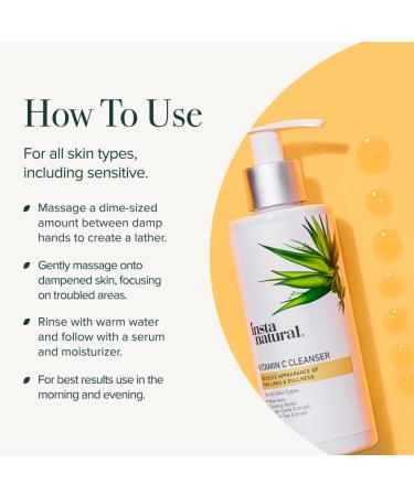 InstaNatural Vitamin C Facial Cleanser - Anti-Aging & Brightening - 6.7 oz - Buy Online on GoSupps.com