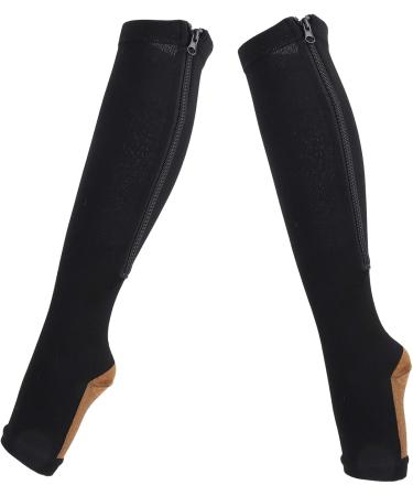 Buy Knee-High Compression Stockings for Varicose Veins | Zippered Open Toe Steady Support | Men & Women | L/XL - Buy Online on GoSupps.com