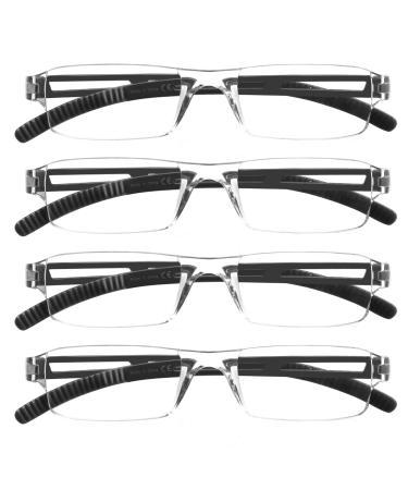 Cojwis 4er-pack frameworkless reading glasses for women and men light and convenient anti-blue light reading aid /tr90 glasses (4 black 1.50 multiplier_x) 4 black 1.5 x - Buy Online on GoSupps.com