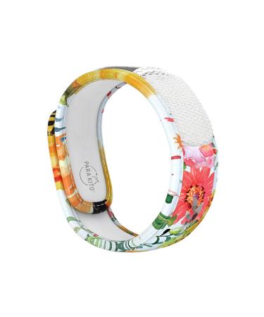 PARA'KITO Mosquito Insect & Bug Repellent Wristband - Waterproof, Outdoor Pest Repeller Bracelet w/ Natural Essential Oils (Flowery)