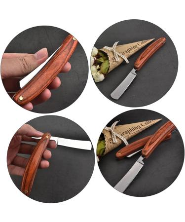 WOONEKY Men's Razor - Manual Wooden Handle Rustproof Steel | Best Trimming Tool for Hairdressers & Home Use - Buy Online on GoSupps.com