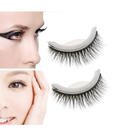1 Pair 3D Professional False Eyelash Magnetic Eyelashes Self Adhesive Eyelashes No Stimulation False Eyelashes Extension Makeup Reusable Natural Hand Made Fake Eyelashes (05#)