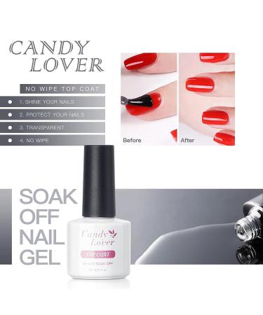 Candy Lover Gel Nail Base Top Coat Set - Long Lasting Mirror Shine Gift Kit - Buy Online on GoSupps.com