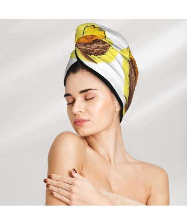Super Absorbent Bird's Nest Golden Chicken Hair Cap for Quick Drying | Soft Elastic Wrap for Long Thick Hair Ideal for Women & Girls - Buy Online on GoSupps.com