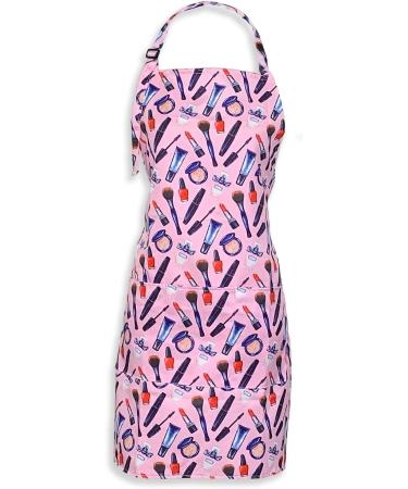 Plum Hill Pink Esthetician & Cosmetology Apron Waterproof Stylist Apron for Women with Pockets - International Shipping Available - Buy Online on GoSupps.com