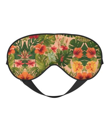 Hojas Tropicales Y Flores Print Ultra-Soft Light-Blocking Eye Mask for Optimal Comfort and Restful Sleep