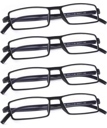 TERAISE Unisex Reading Glasses 4-Pack - 2.5X Power Stylish Black Frames for Men & Women | International Shipping Available - Buy Online on GoSupps.com