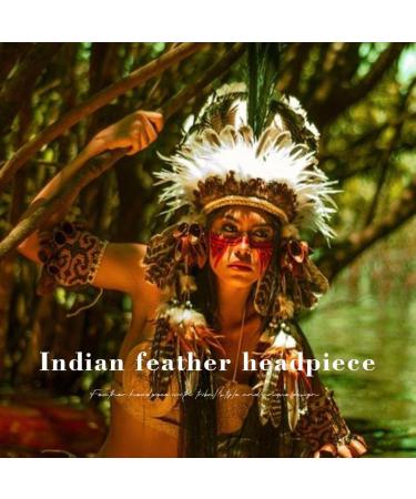 Zoestar Indian Feather Headband Tribal Feathers Crown Headpiece Carnival Headdress Festival Costume Hair Accessories for Women and Girls - Buy Online on GoSupps.com