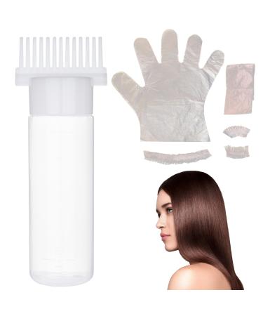 Hair Oil Applicator Bottle 180ml with Hair Dye Kit Root Comb Applicator Bottle with Clear Scale Hair Bleach Kit for Home Barber Shop Hair Dye Tools