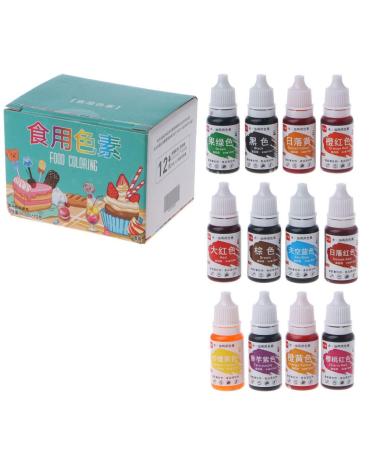 12 Color Natural Ink Food Coloring Cake Pastries Cookies Liquid Dye Pigment Baking Decor Fondant Cooking Icing DIY Craft