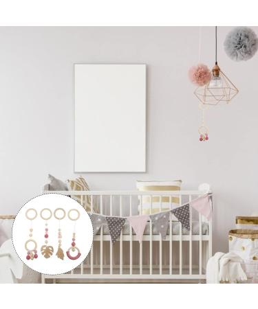 Healifty Baby Pink Beech Teething Toys - Set of 12 Bedroom Pendant Adornments for Soothing and Chewing - Baby Shower Gift - Home Decorative Items - Buy Online on GoSupps.com