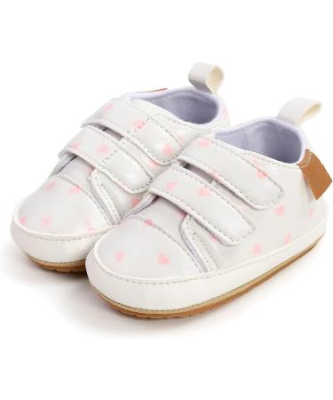 RVROVIC Baby White Heart Oxford Loafer Flats | Anti-Slip PU Leather Baby Shoes 6-12 Months - Buy Online on GoSupps.com