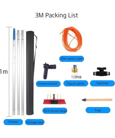 Window Cleaning Pole Water Fed Telescopic Brush Extendable Cleaner Conservatory Roof Suitable for Photovoltaic Panel Cleaning Trucks Roof Cleaning Tools Window Cleaner Kit 3Rod length35head 35head 3Rod length - Buy Online on GoSupps.com