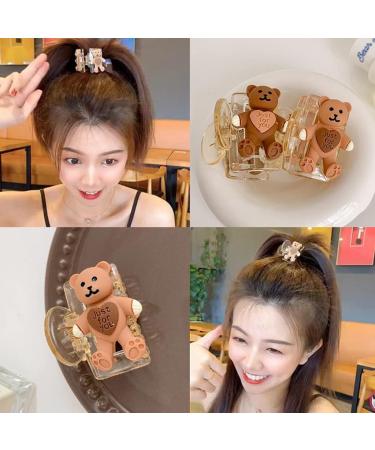 Non-Slip Cute Bear Hair Claw Hair Tie Small Catch Barrette No Slip Strong Hold Hair Jaw Clip Hair Accessories Barrettes Hair - Buy Online on GoSupps.com