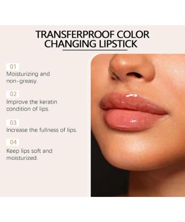  Nuvilo Transfer Proof Color Changing Lipstick PH & Temperature Changing Jelly Clear Moisturizing Lip Balm with Natural Pink Tint Long Lasting Hydration for a Soft Touch (1 Piece) - Buy Online on GoSupps.com