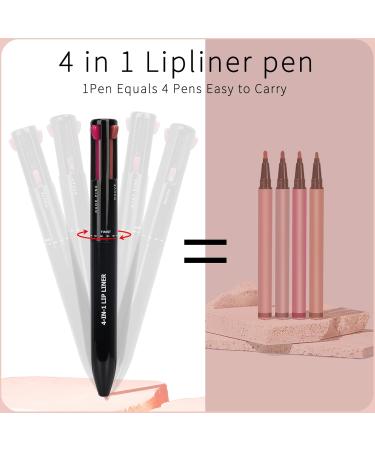 Arqumi Lip Liner - 4-in-1 High Pigmented Retractable Pencil | Smudge Proof Smooth Color | International Shipping - Buy Online on GoSupps.com