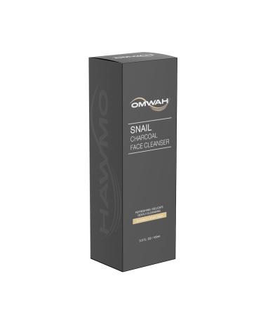 OMWAH Advanced Snail Mucin Gel Face Cleanser with Activated Charcoal - Deep Cleansing Gel for All Skin Types (3.5 OZ) | Shop Internationally - Buy Online on GoSupps.com