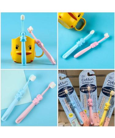 TOYANDONA 3 Pcs Kids Elephant Toothbrush Set | Infant Training & Cleaning | Oral Care for Children | Toddler Pink Yellow Blue - Buy Online on GoSupps.com