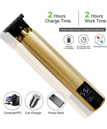 Pro Hair Clipper Bald Hair Clipper Trimmer Men's Rechargeable Lawn Mower T-Shaped Contour Hair Clipper Shaver Old-Fashioned Hair Clipper Cordless(Gold) - Buy Online on GoSupps.com
