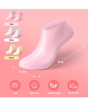 6 Pairs Silicone Moisturizing Socks for Dry Cracked Feet - Thickened Exfoliating Foot Mask for Women | Spa Gel Foot Care After Pedicure - Buy Online on GoSupps.com