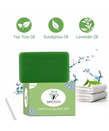 Natouch Antifungal Soap with Tea Tree, Eucalyptus, and Lavender Oils - 4oz Bar for Jock Itch, Ringworm, Athlete's Foot, Body Odor, Skin Irritations - Men/Women - Buy Online on GoSupps.com