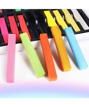 24pcs Temporary Hair Chalk Set - Pastel Hair Dye for Halloween & Birthday Salon Makeup - Non-Toxic & Washable - Buy Online on GoSupps.com