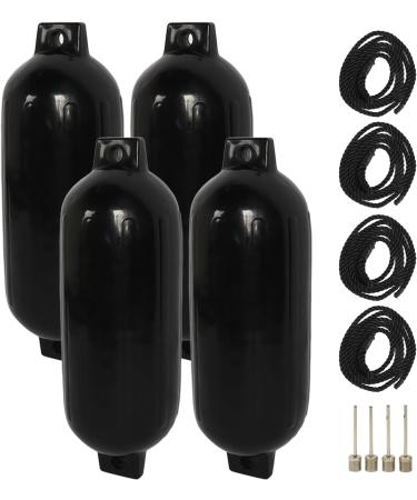 Marine Dock Bumpers Black Impact Resistant Boat Bumpers with 2m Ropes for Yachts - Buy Online on GoSupps.com