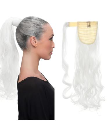 Ponytail Extensions Ponytail Clip in Extensions like real hair braid synthetic hair hair extension hairpiece 43cm wavy white