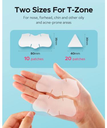 LitBear XL T-Zone Patch - 30 Patches, Hydrocolloid for Nose, Forehead, Chin, Pimple, with Tea Tree & Calendula Oil - Buy Online on GoSupps.com