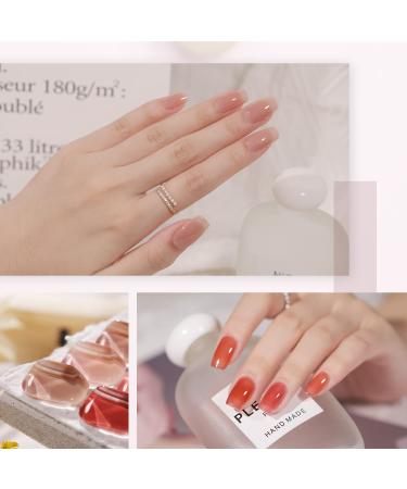 GAOY Gel Nail Polish Kit with UV Light Starter Set - Jelly Nude Colors for DIY Manicure and Pedicure at Home - Sheer Maroon - Buy Online on GoSupps.com