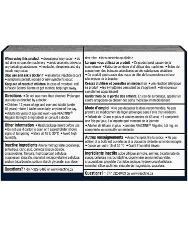 Reactine Rapid Dissolve Extra Strength Tablets - For Itchy Eyes Hives Runny Nose - 24 Hour Allergy Relief - 24 Count 24 Count (Pack of 1) - Buy Online on GoSupps.com