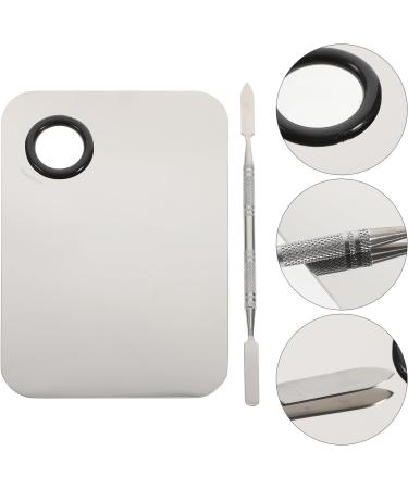 FOMIYES Makeup Palette | Stainless Steel Cosmetic Mixing Tray & Spatula for Foundation & Nail Art | Perfect for Makeup Artists - Buy Online on GoSupps.com