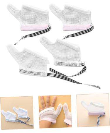 Healifty 2 Pairs Anti-Eating Gloves for Children | Baby Hand Mittens Thumb Protector | Nail Biting Stop Guard Mesh Glove Protection | Infant Products in Pink Black - 12x7.5x0.5cm - Buy Online on GoSupps.com