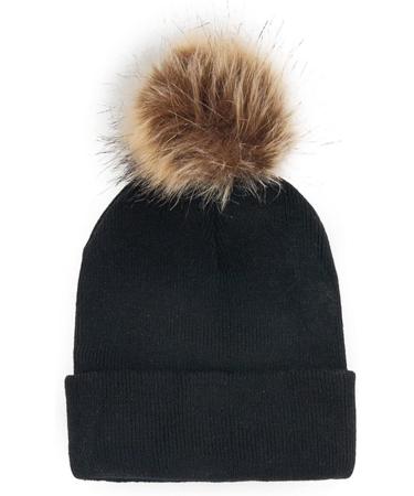 Shop Black Fleece Winter Hat for Toddlers (2-6 Years) | Warm Soft & Cozy Thermo Neck Warmer & Ear Protector - Buy Online on GoSupps.com