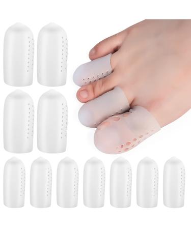 18 pieces toe protection silicone toe protection large toe breathable toe cap toes toe cushion anti-friction toe caps against bubbles friction pain relief (8 tall 10 small)