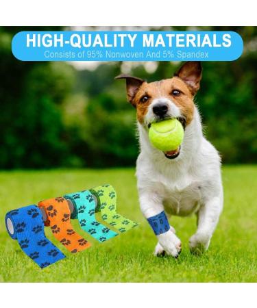 Kulannder 8 Rolls Self Adhesive Bandage for Dog Bandage for Dogs Paws Legs Injury Do not Stick to Fur High Elastic and Breathable - Buy Online on GoSupps.com