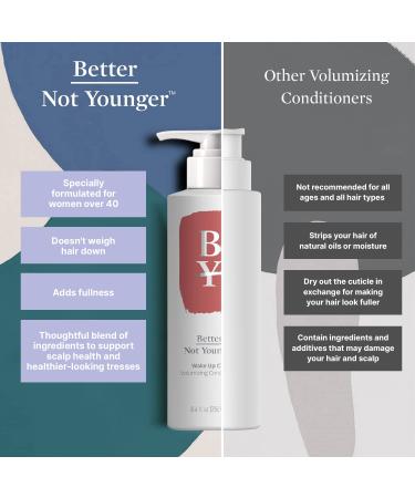 Better Not Younger Wake Up Call Volumizing Conditioner - 8.4 fl. oz. | Plant-Based Formula for Women Over 40 | Sulfate-Free & Ideal for Thin, Flat, Fine Hair - Buy Online on GoSupps.com