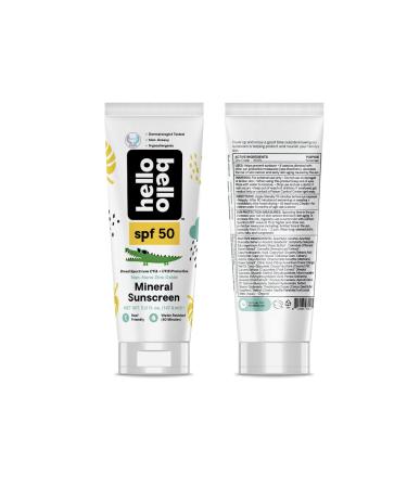 2 PACK - Hello Bello Mineral SPF 50 Sunscreen Lotion I Broad Spectrum UVA/UVB Protection Water Resistant and Reef Friendly Sun Protection for Babies and Kids I 5 FL Oz