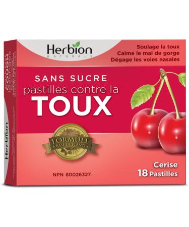 Herbion Natural Sugar Free Cough Lozenges Cherry Flavor | Cough Suppressant | Sore Throat Relief | Pack of 6 | - Buy Online on GoSupps.com