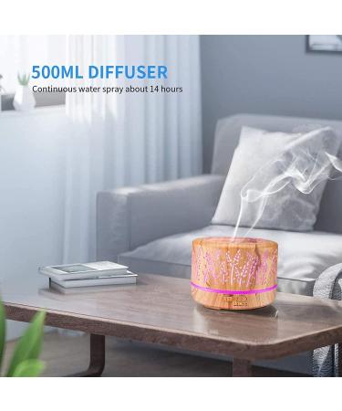 500ml Premium Essential Oil Diffuser | Aromatherapy Humidifier with Timer | Auto-Off Safety Switch | 7 Colors Ultrasonic Cool Mist | Home Office Room Wood Grain - Buy Online on GoSupps.com