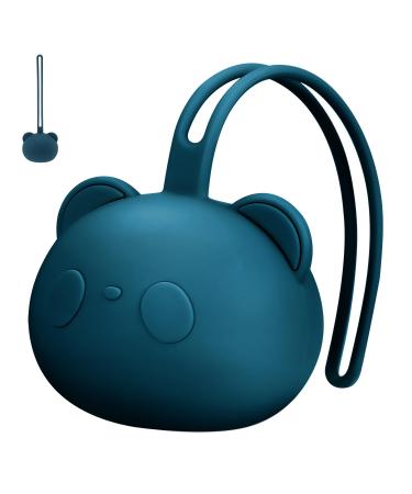 Airfish silicone pacifier box BPA-free baby bear pacifier bag silicone shell for baby travel slider pacifier storage box pacifier holder for girls young navy blue