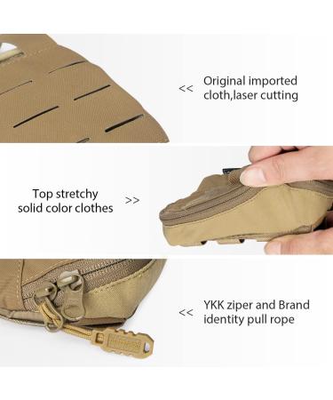 TOPTACPRO Tactical MOLLE Admin Panel Pouch - Small Chest Pouch for Tactical Vest - 500D Cordura Nylon - Coyote Brown - Buy Online on GoSupps.com