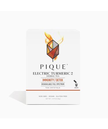 PIQUE Electric Turmeric 2 - Supports Healthy Immunity The Natural Inflammatory Response Natural Detox Pathways and Radiant Skin - 28ct Single Serve Sticks (Pack of 1)